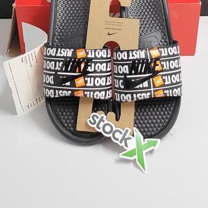 Nike Black and White Just Do It Slide Sandals